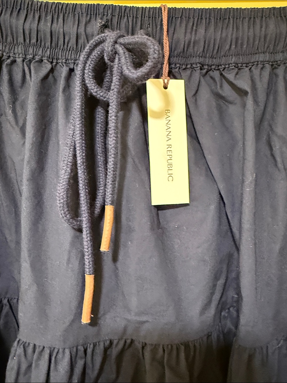 Banana Republic Navy Tiered Maxi Skirt with Drawstring Waist - Picture 2 of 7